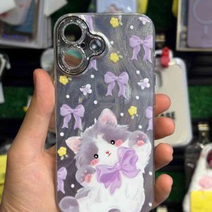 قاب طرح‌دار مدل گربه مناسب برای گوشی موبایل iphone 16